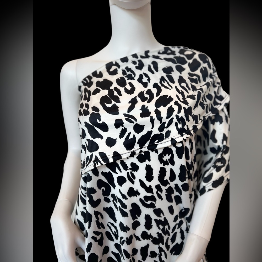 Order Plus - White with Black Leopard Multi Wear Top